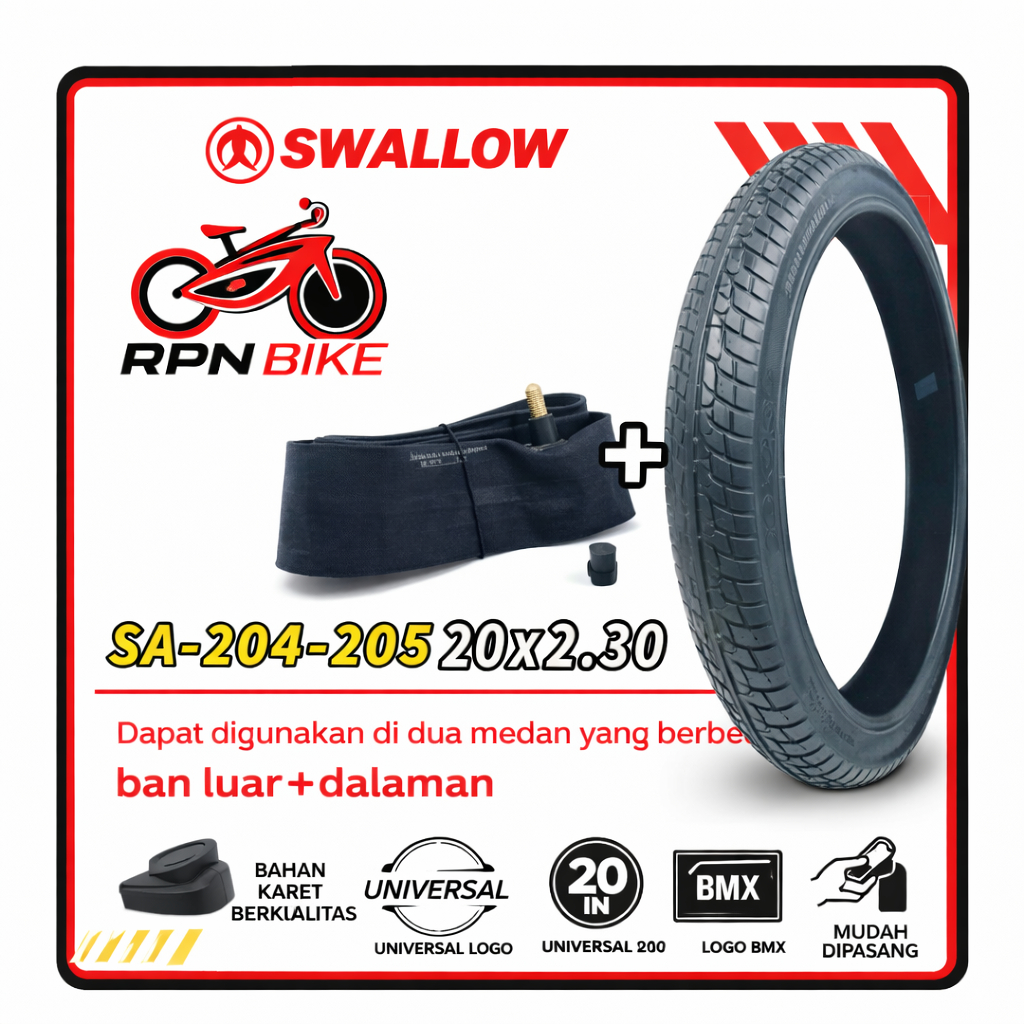 BAN LUAR DALAM SEPEDA BMX 20 X 2.30 SWALLOW  / BAN SEPEDA 20 INCH