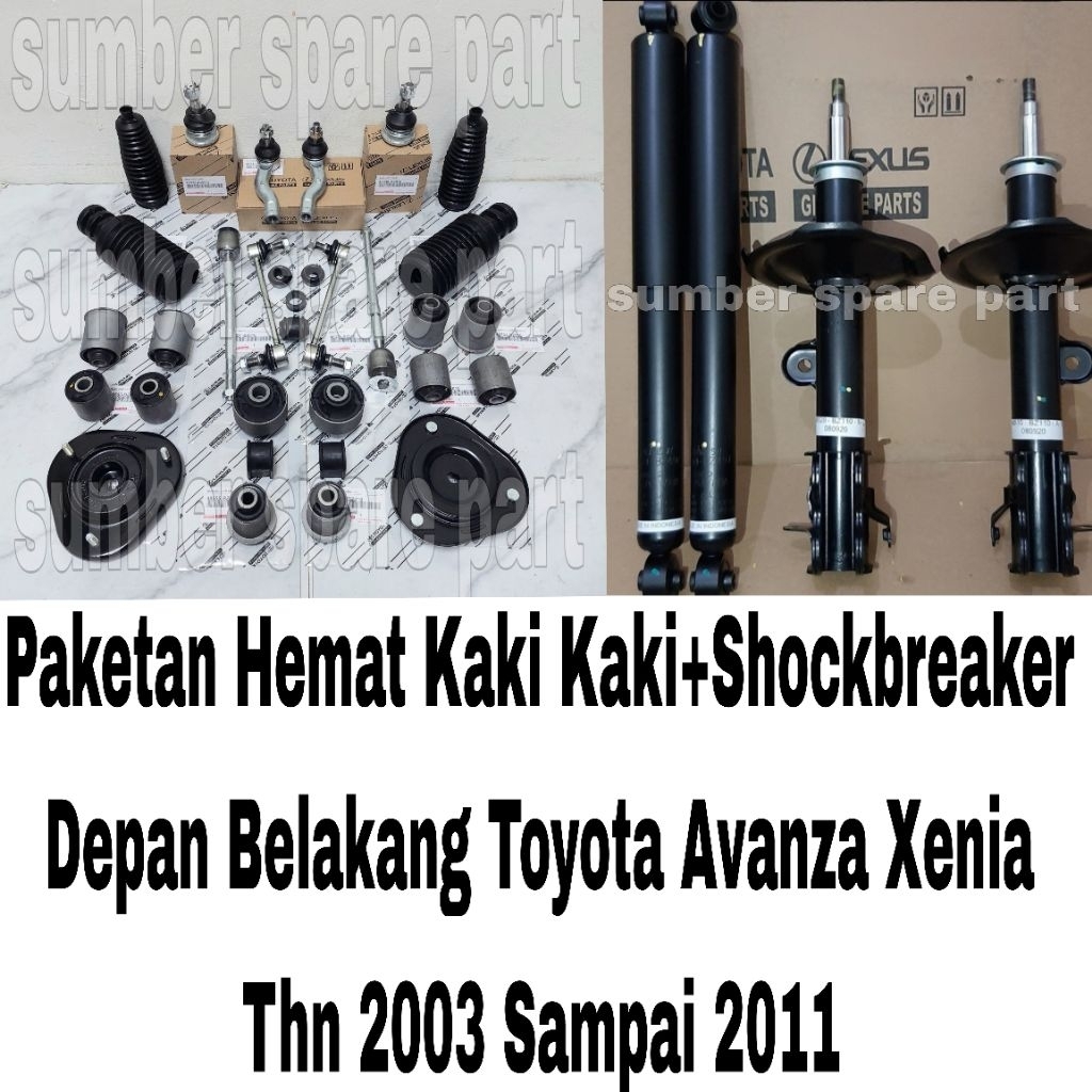 Paketan Hemat Shockbreaker Depan Belakang+kaki Kaki Depan Belakang+Support Set Depan Toyota Avanza X