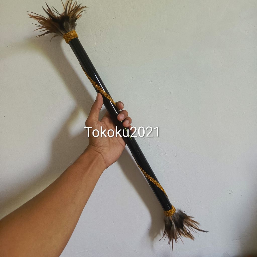 Tongkat tari dayak tongkat bulu dayak papua