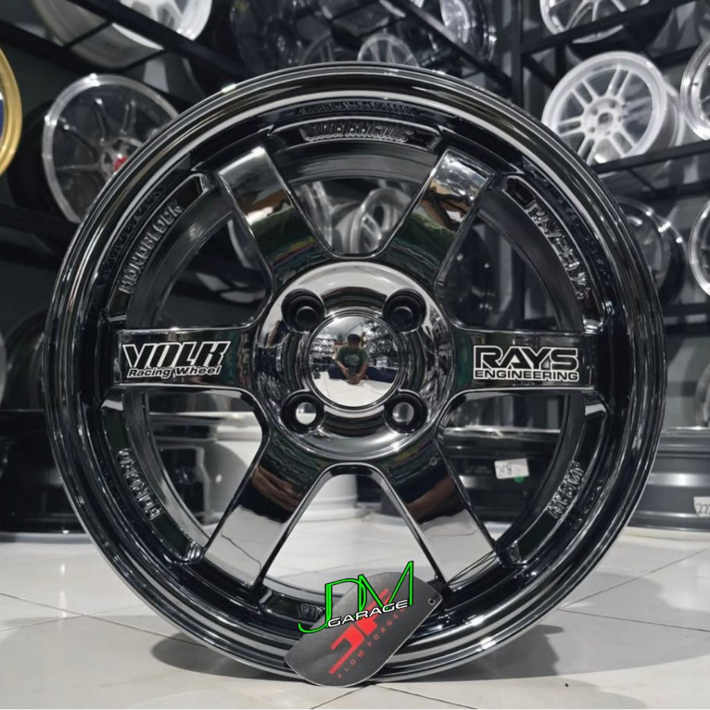 velg te37 flow forming r15 lebar 6,5 pcd 4x100 ET 42 velg mobil ring 15 pnp mobil agya ayla swift fr