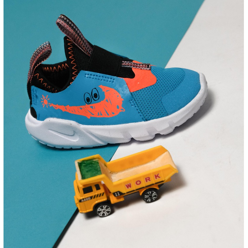 Sepatu Anak / Sepatu Kids / Nike Flex Runner 2 - BLUE ORANGE DOODLE