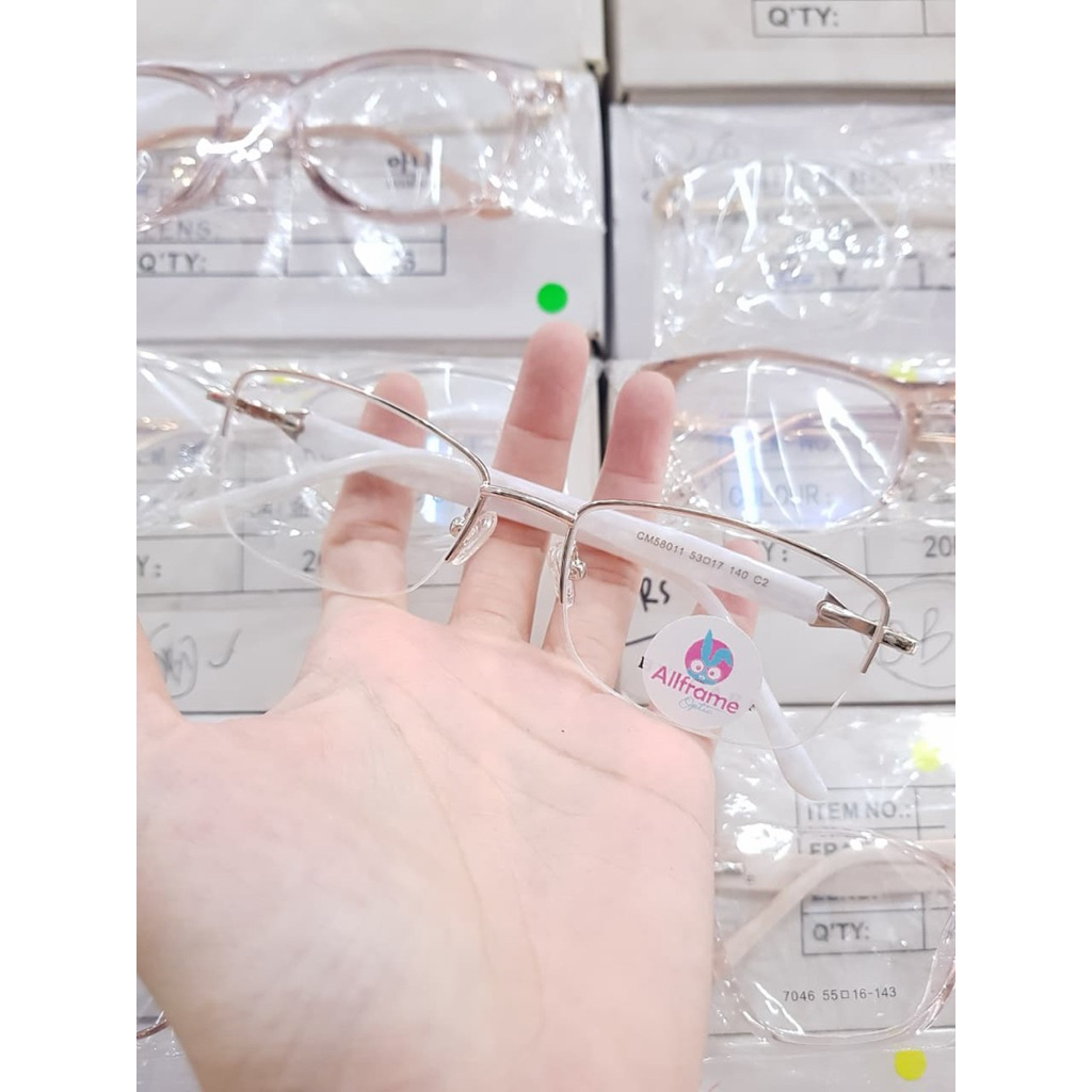KACAMATA PREMIUM WANITA KODE CM58011 HALF FRAME SEMI FRAMELESS