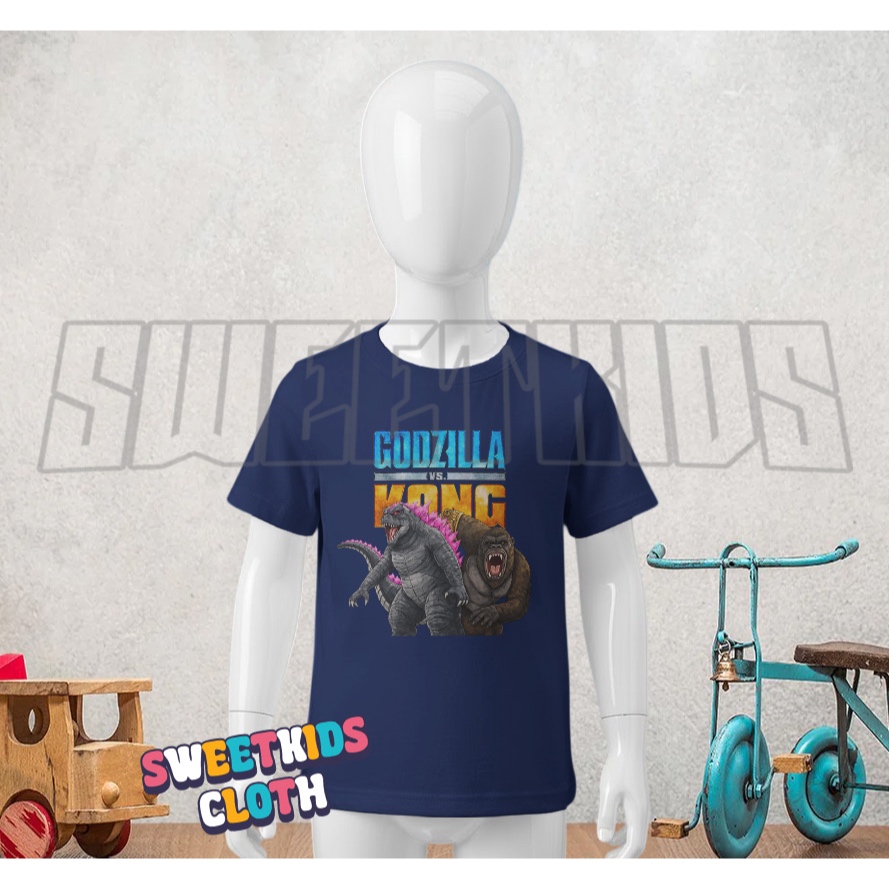 Kaos Anak Godzilla vs Kong / Atasan Baju Anak Godzilla vs Kingkong BISA COD