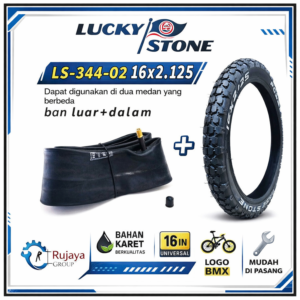 BAN LUAR DALAM 16 X 2.125 LUKYSTONE / ban sepeda 16 x 2.125 lukystone MURAH