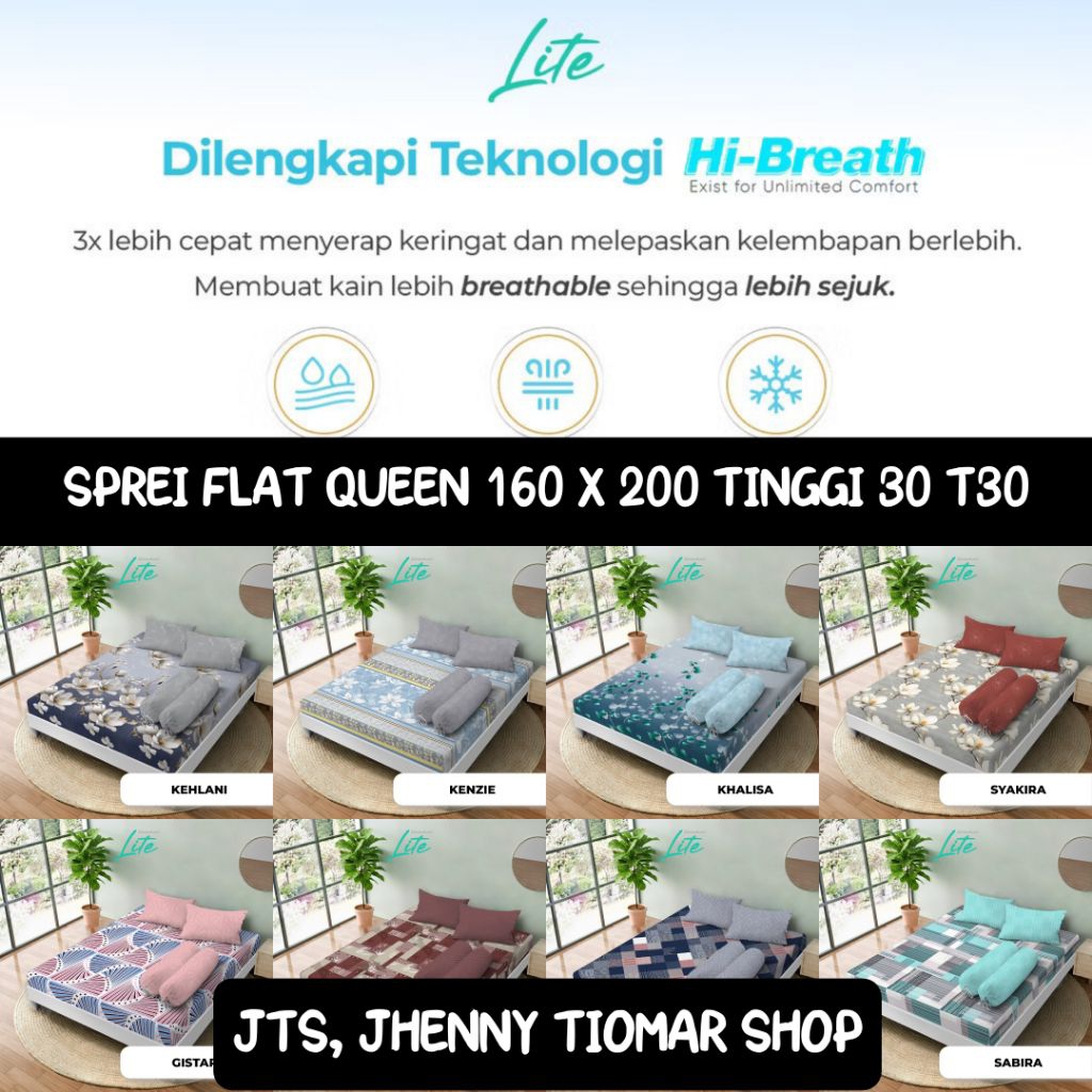 KINTAKUN LITE SPREI FLAT QUEEN 160X200 TINGGI 30 T30
