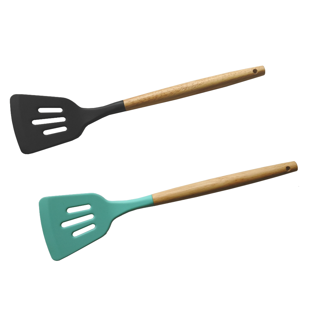 Sutil Silikon gagang kayu atau spatula silikon
