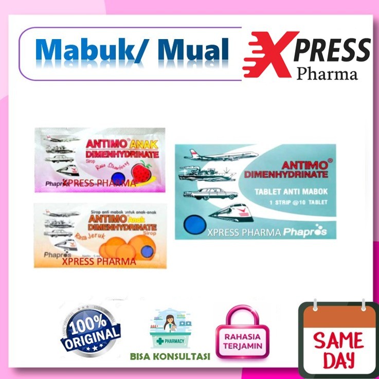 XPRESS  Antimo Dewasa / Anak Tablet Anti Mabuk Cair Sirup