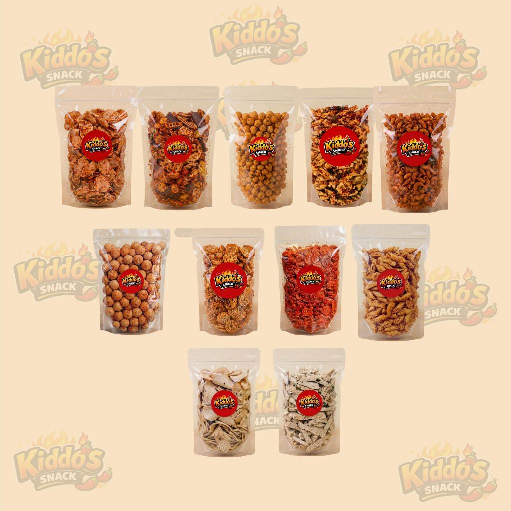 CEMILAN BASRENG ORI/PEDAS DAUN JERUK, MAKARONI, SEBLAK KERING, CIMOL, LUMRING, TAHU BULAT - Kemasan 