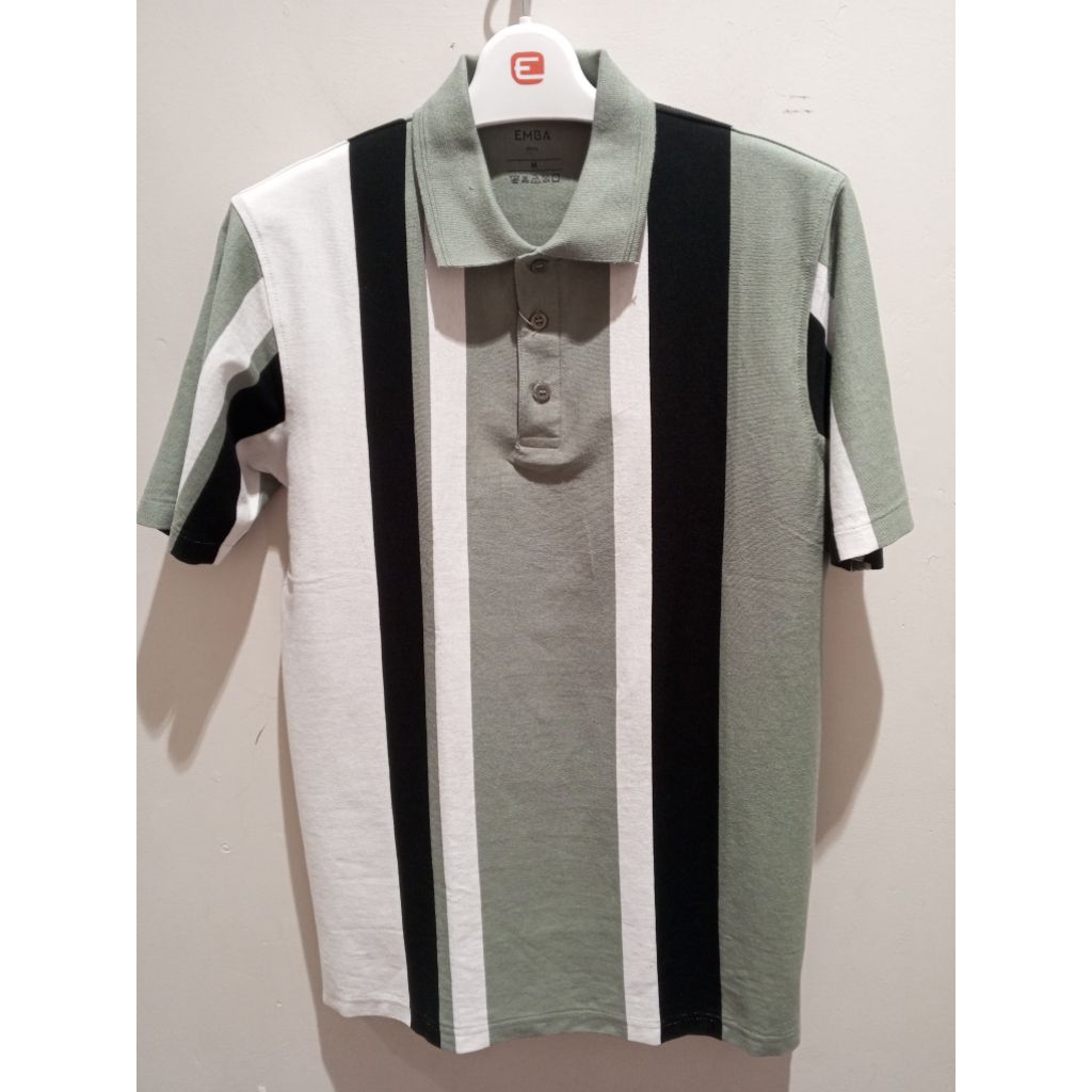 kaos kerah lengan pendek pria Emba original size M-XL