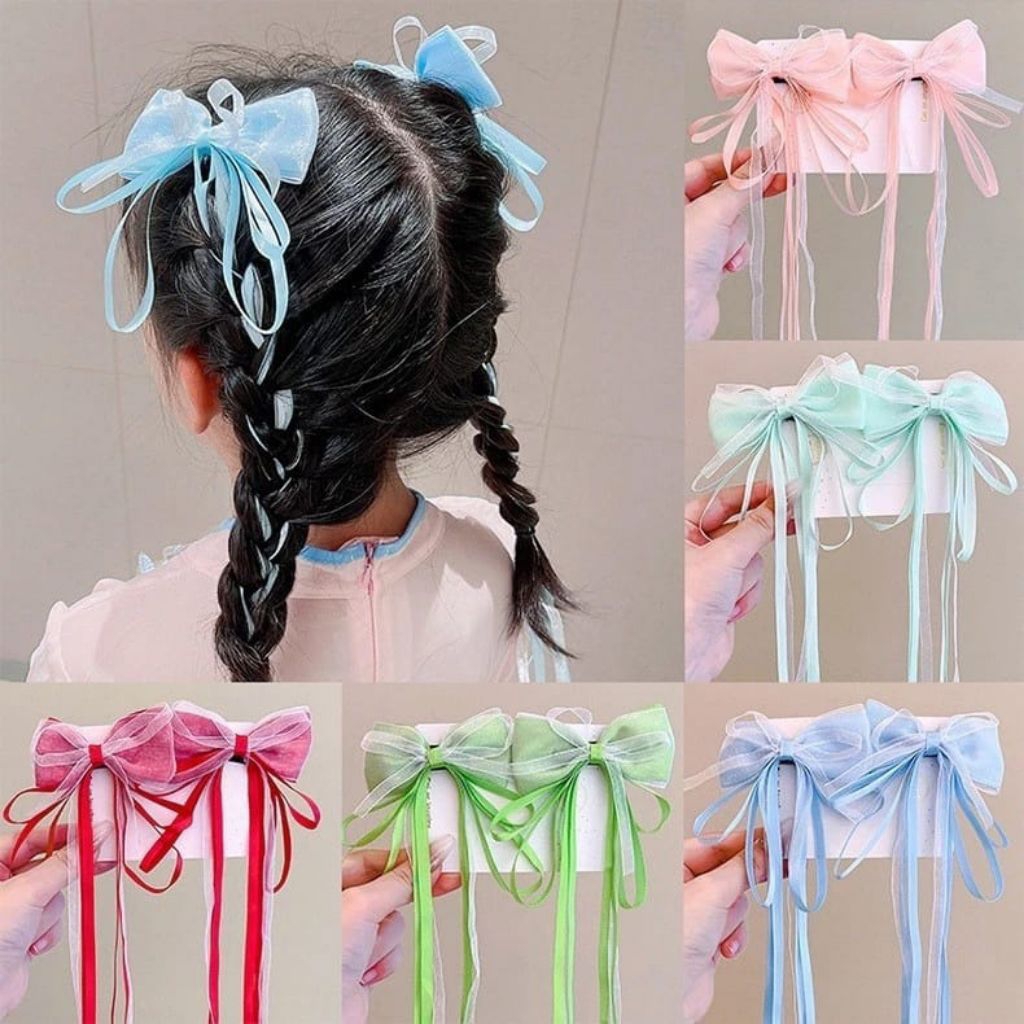 JEPITAN ANAK HAIR CLIP AKSESORIS RAMBUT ANAK CEWEK 2 PC PITA KEPANG