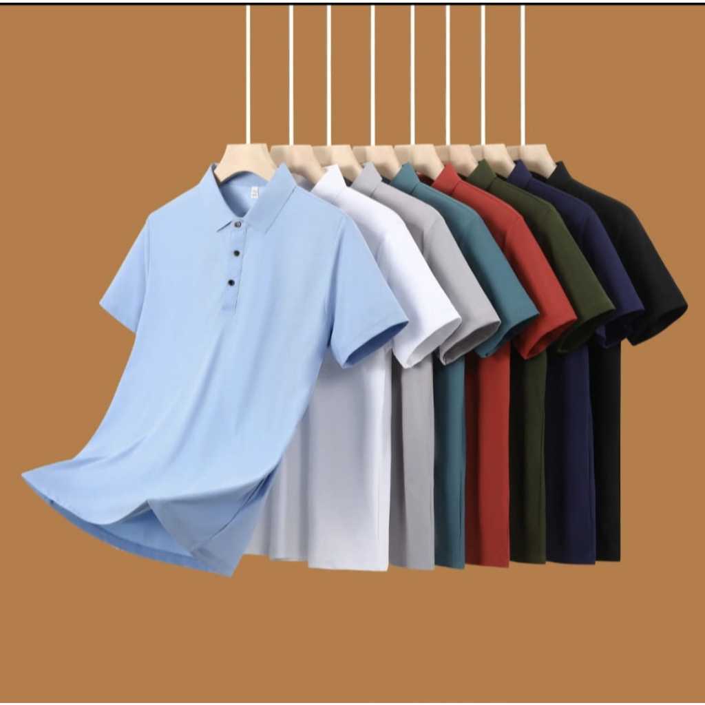 Kaos Polo pria dry fit original import seamless Baju kerah pria kaos icesilk olah raga running gym b