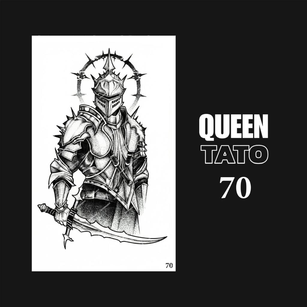 QueenTato - Stiker tato temporer semi permanen Motif Gambar 70