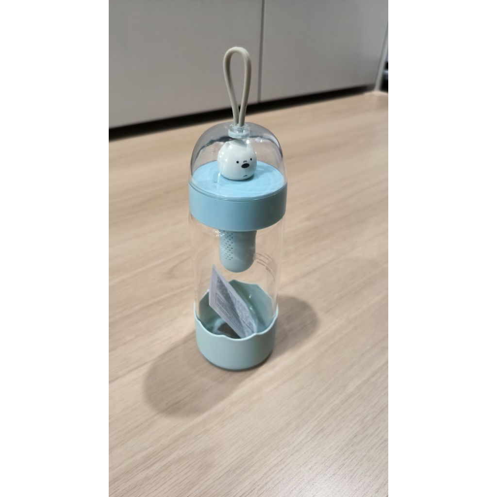 Miniso botol minum kaca borosilicate glass bpa free 370ml tea brewing bottle