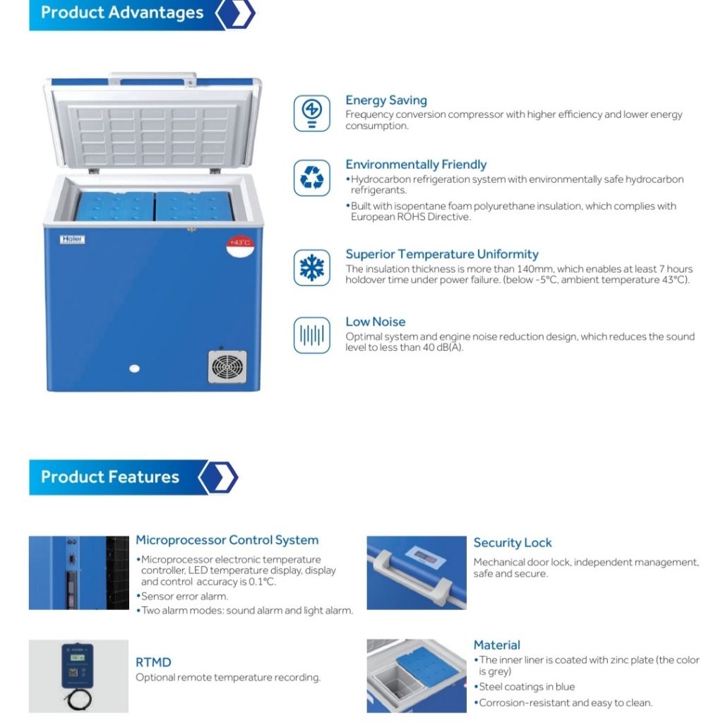 Vaccine and Icepack Freezer - Kulkas Vaksin Haier HBD 86 Freezer Vaksin Coldchain Vaccine Refrigerat