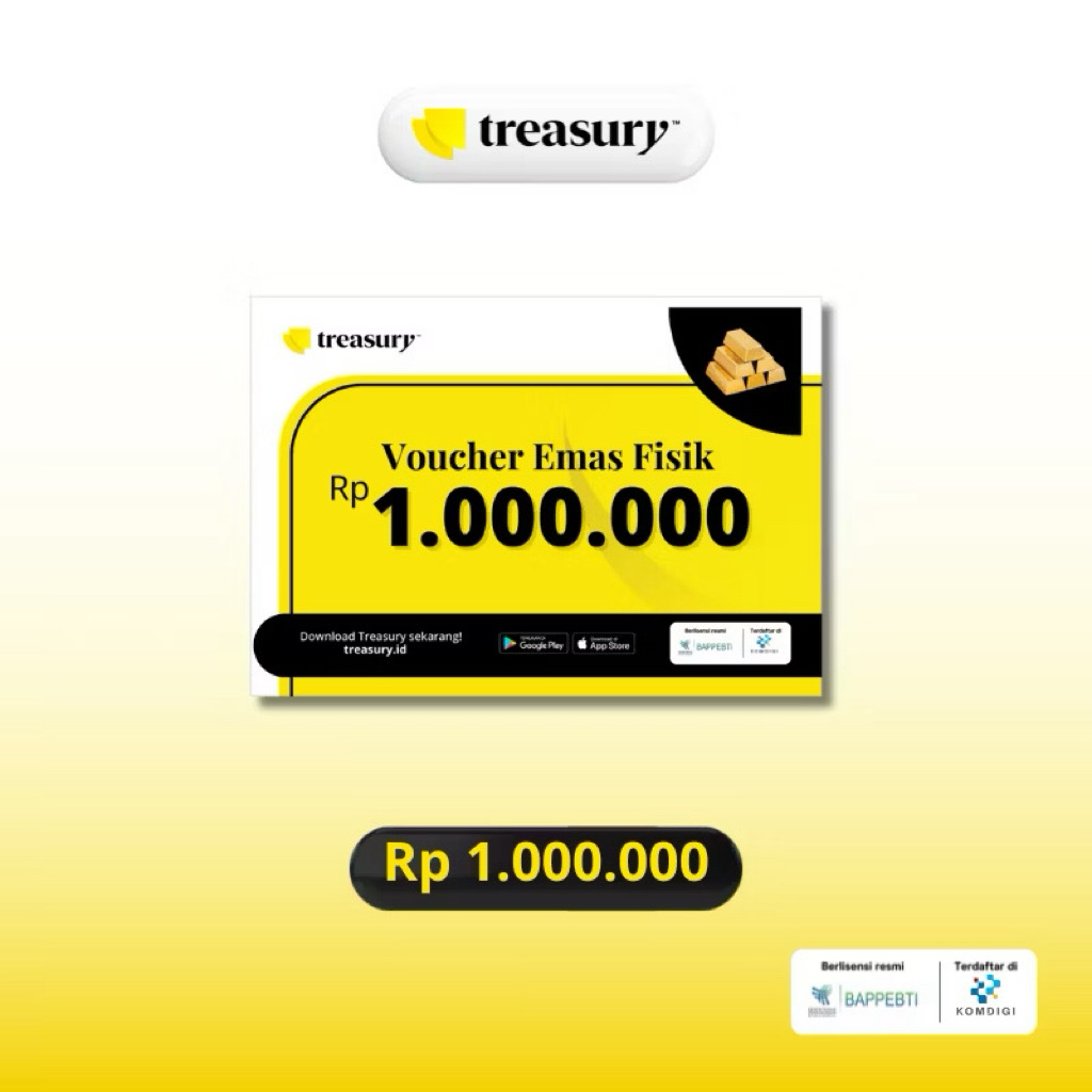 Voucher Emas Fisik Treasury dengan Desain Unik