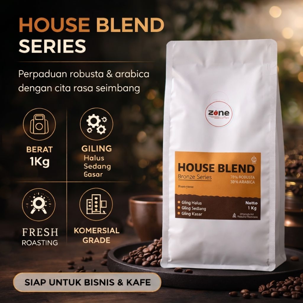 kopi house blend 70/30 bronze series sangat ekonomis berat 1kg