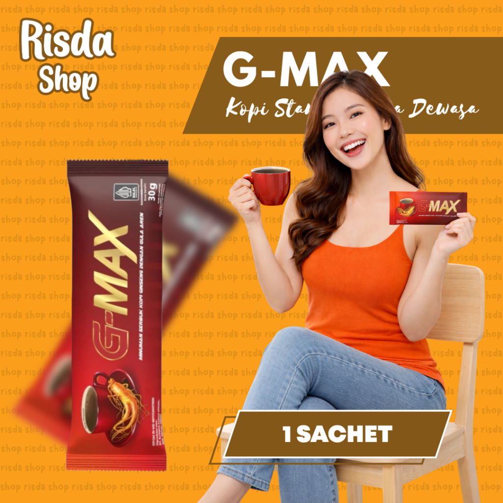 G-MAX Kopi Rasa Gula Aren dengan Ginseng Original 100% Asli Kuat Tahan Lama 1 Sachet 30 Gram