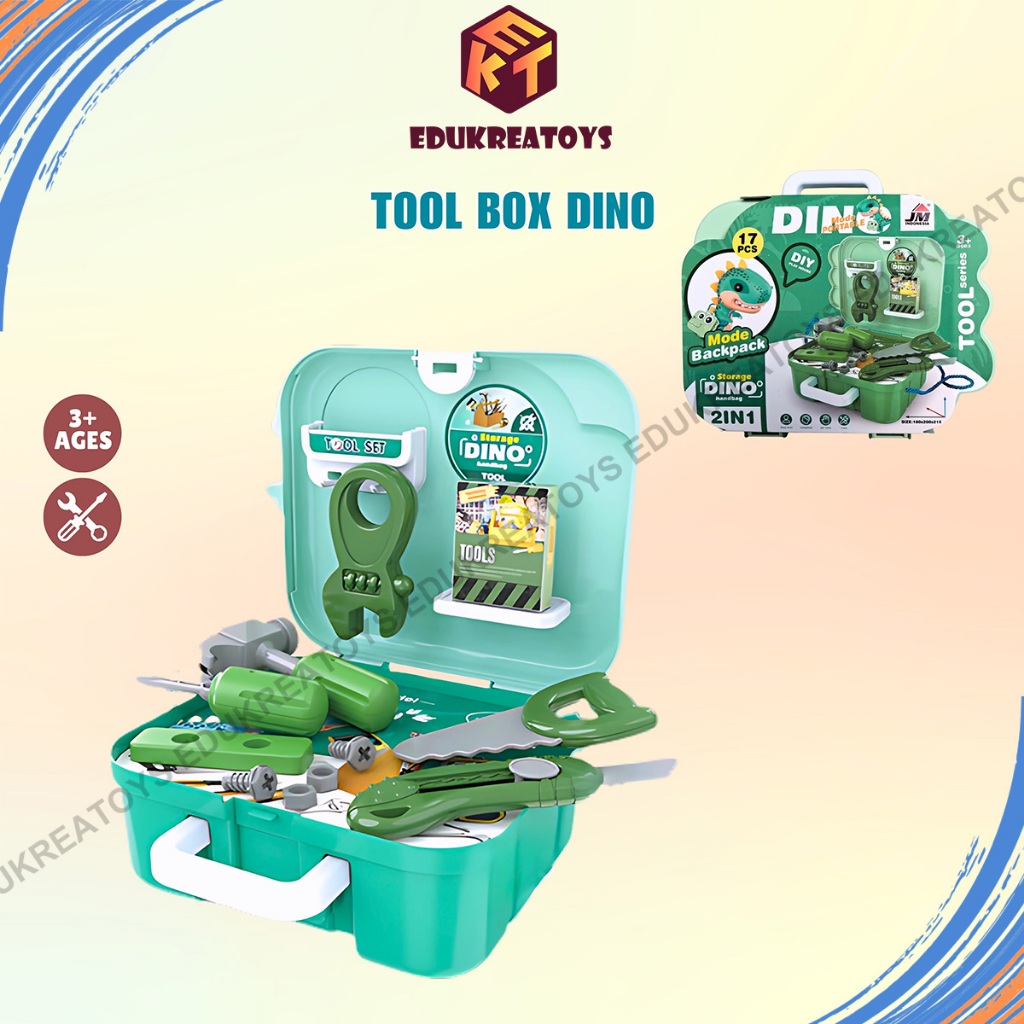 Mainan alat perkakas ToolBox Dino Tools set toys Tool Box Dinosaurus