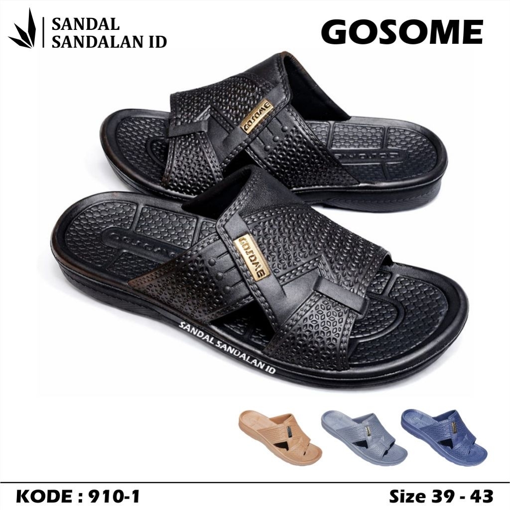 GOSOME Sandal Selop Pria Sandal Selop Karet Eva/Pylon Ringan Nyaman dan Murah GOSOME 910-1