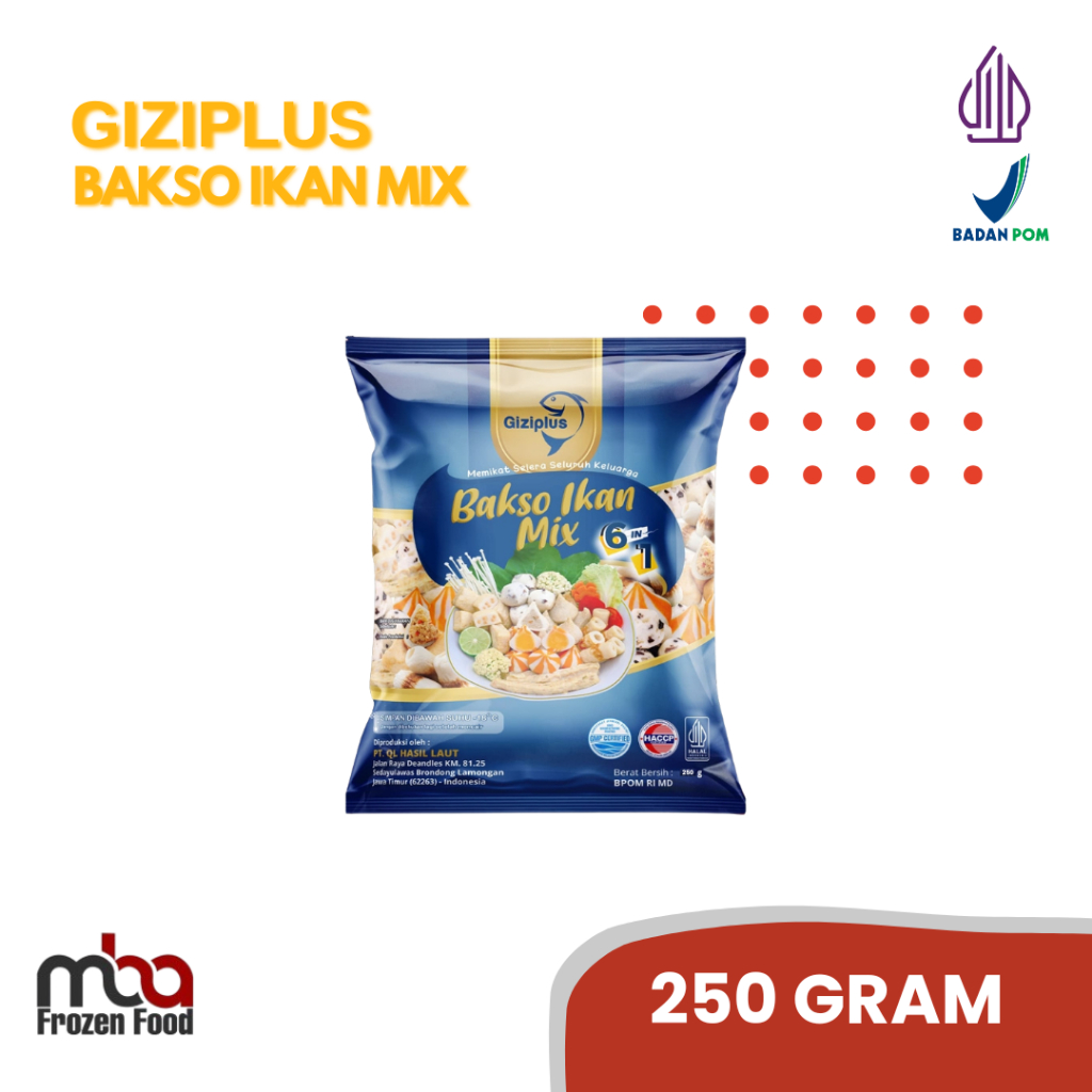 GIZIPLUS Bakso Ikan Mix 250 Gram /Siomay /Ikan /Nugget /Dimsum /Frozenfood /Makananringan /Camilan /