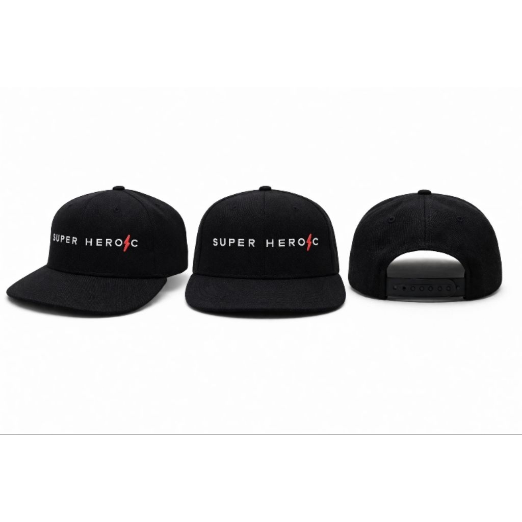 Topi Snapback Decky Super Heroic Hitam Flat Cap Streetwear