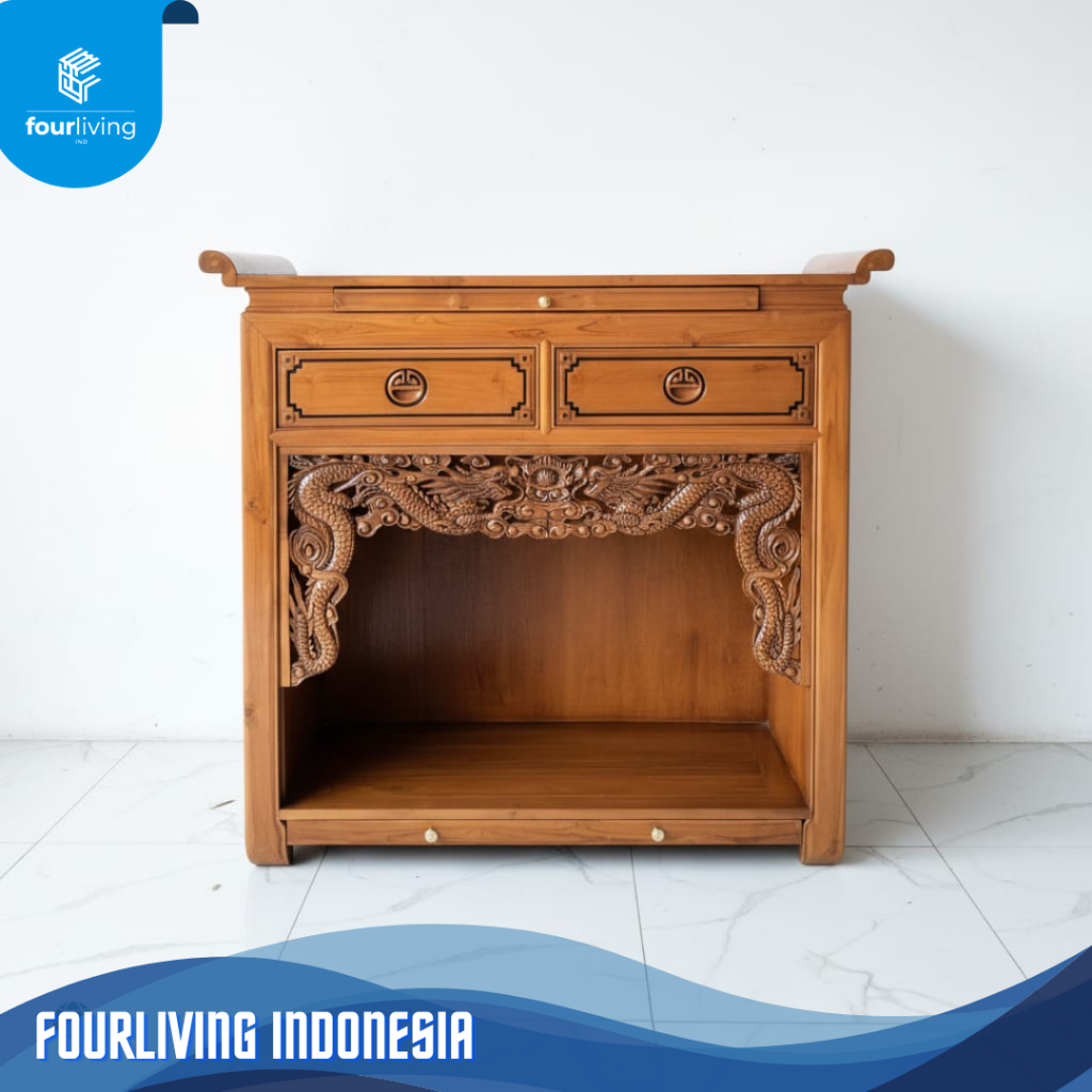 Meja Sembahyang Naga Ukir Kayu Jati