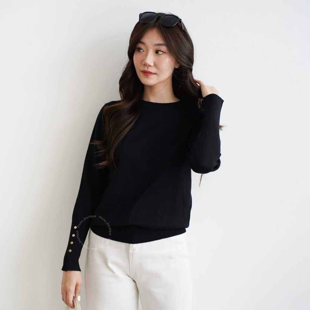 Danica Knit Top - Top Long Slevee Knit Wanita