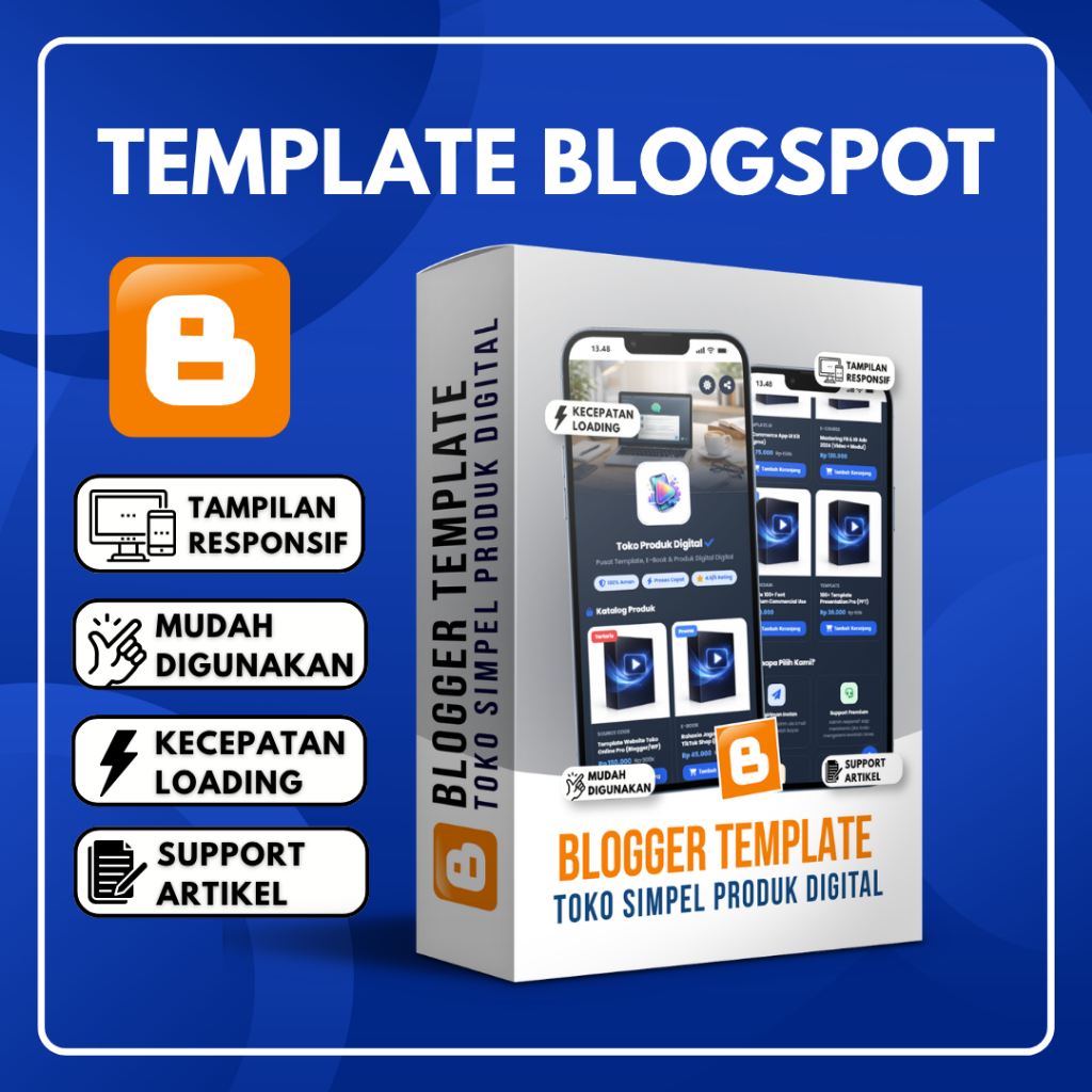 Template Blogspot Toko Simpel Produk Digital V1 | Mudah Digunakan Lengkap Dengan Panduan & Update