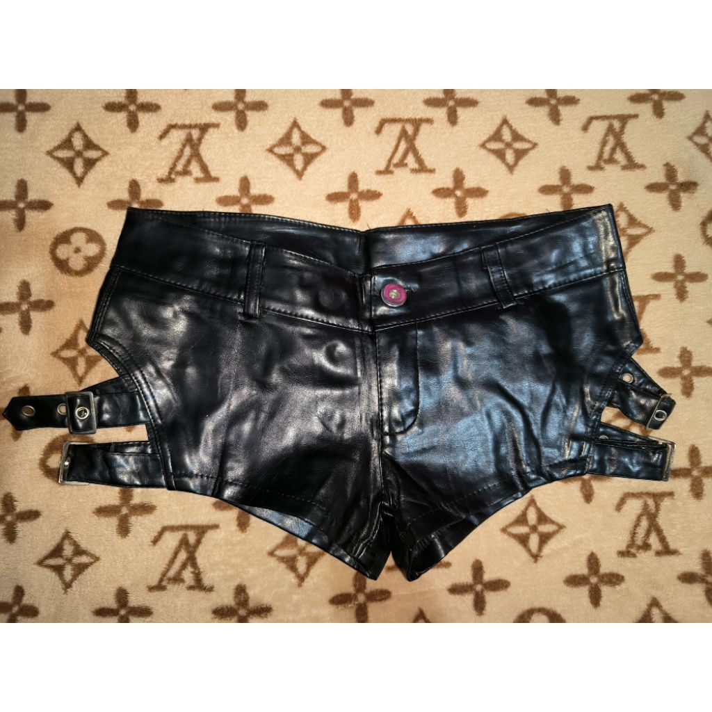 Black Leather Hotpants