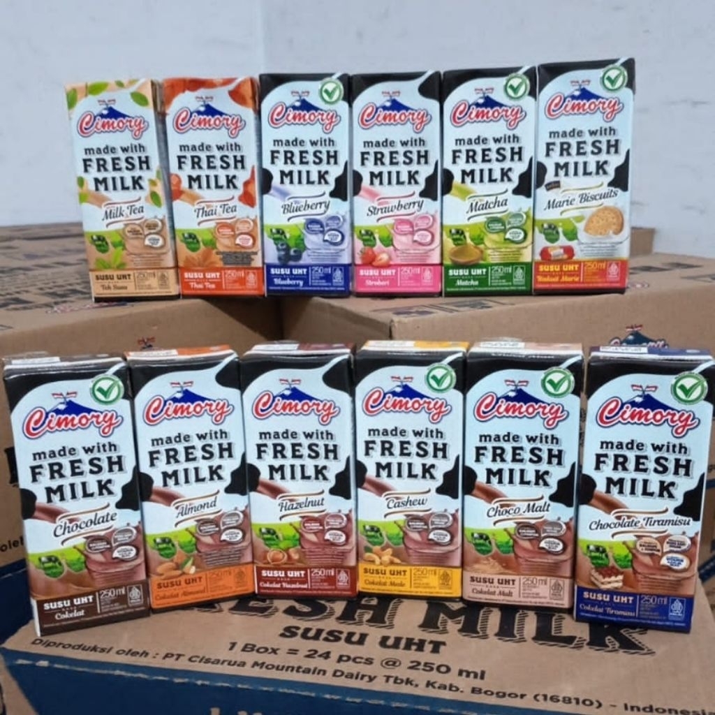 1 DUS SUSU CIMORY UHT FRESH MILK 250ml / 250 ml 1 KARTON SAMEDAY INSTANT