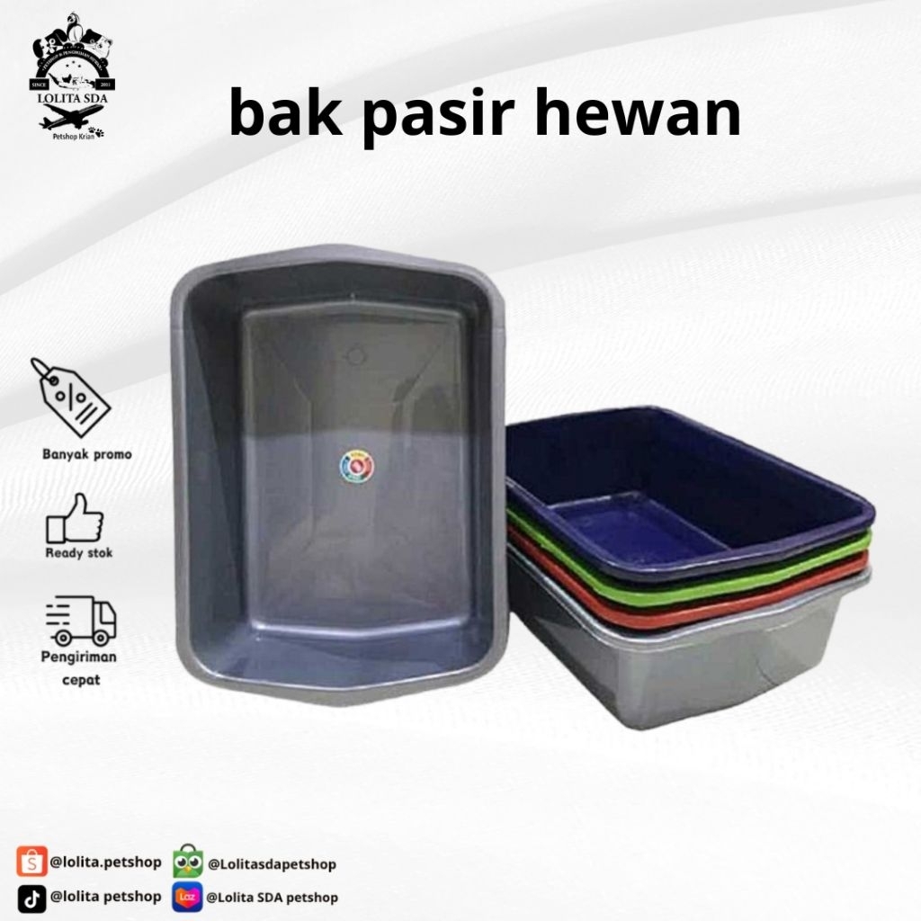 litter box hewan / box pasir tempat kucing bak pasir kucing
