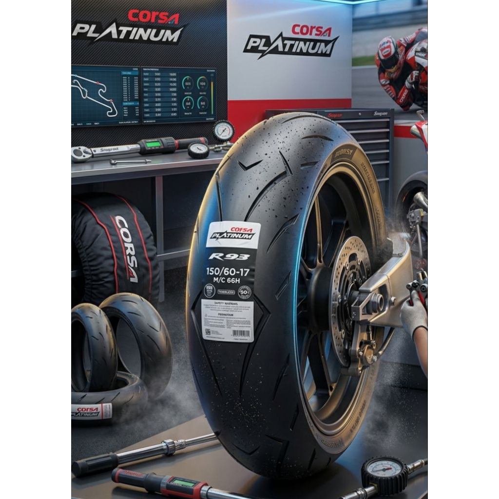 Corsa R93 150/60 -17 platinum new  ban tubles motor sport harian dan race . honda cbr ninja 250 r25 