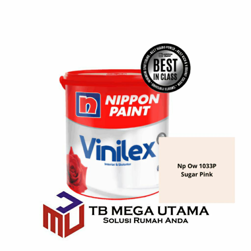 Nippon Vinilex 300 SS NP OW 1033P Sugar Pink 5 Kg | Pastel | Cat Decorative Tembok Interior dan Ekst