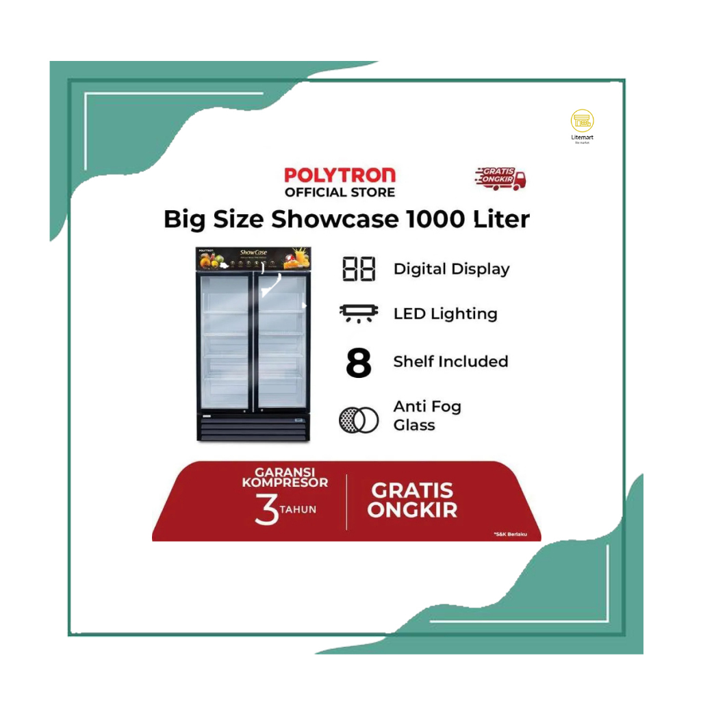 POLYTRON SHOWCASE 2 PINTU SCN-1020
