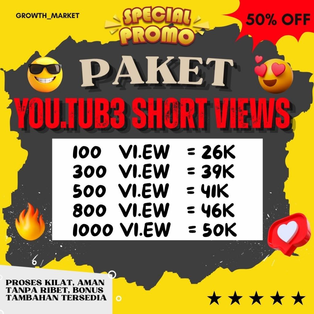 Diskon Viewer You*tube Short View Penonton YT Video Permanen Bergaransi Paling Murah Proses Cepat Am