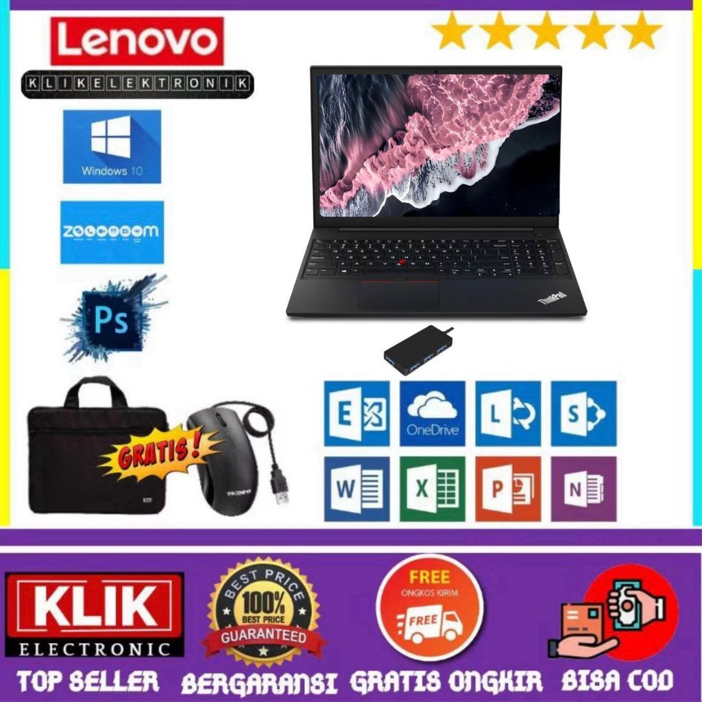 MURAH  LAPTOP LENOVO E595 RYZEN 7 PRO 3700U // BONUS TAS DAN MOUSE