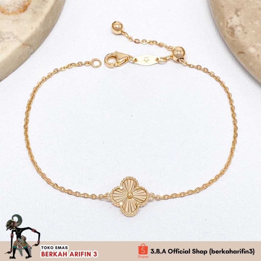 berkaharifin3-Gelang Serut Nori Clover Alhambra by UBS Gold 8K