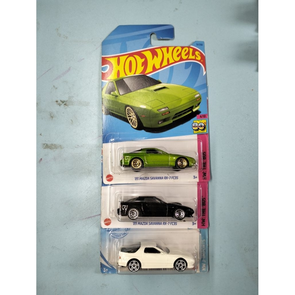 Paket 3 Mobil Hot Wheels 89 Mazda scan RX-7 FC35