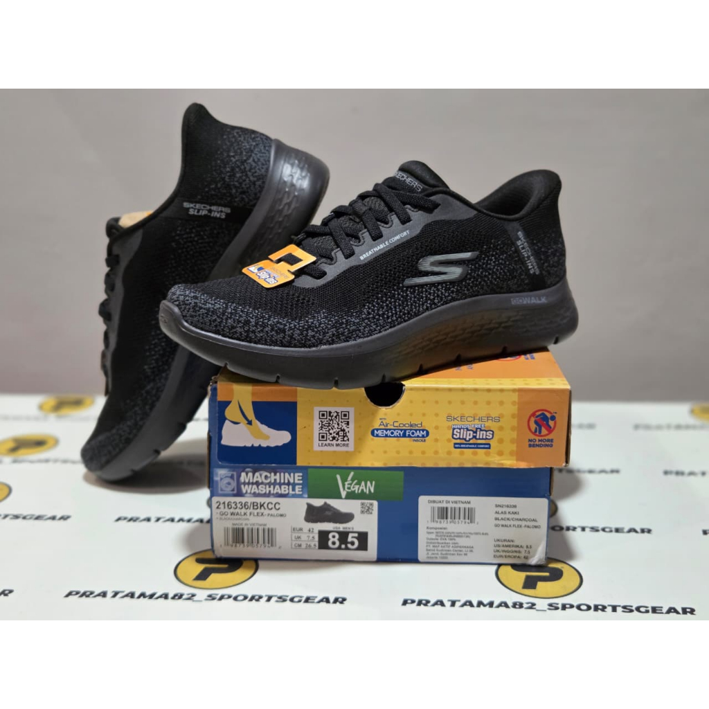 SIZE 42 ( 26.5 CM ) ORIGINAL ASLI SKECHERS SLIP-INS GO WALK FLEX PALOMO KNIT SEPATU PRIA CASUAL ON B