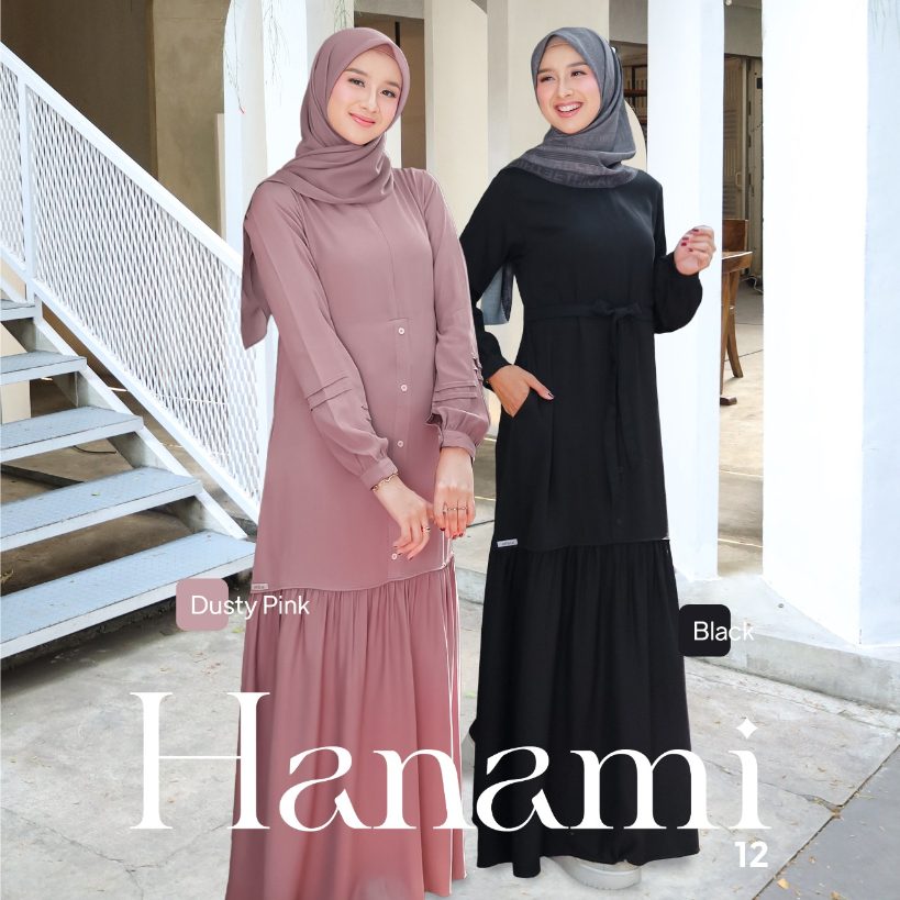 Gamis rayon tebal adem size jumbo HANAMI 12 DUSTY PINK (ETHICA RUMAH FAIQA)