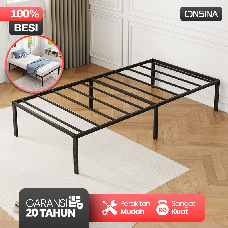 ONSINA Ranjang Tingkat 2 Susun Besi Dipan Tempat Tidur Minimalis Bunkbed Basicbed Besi