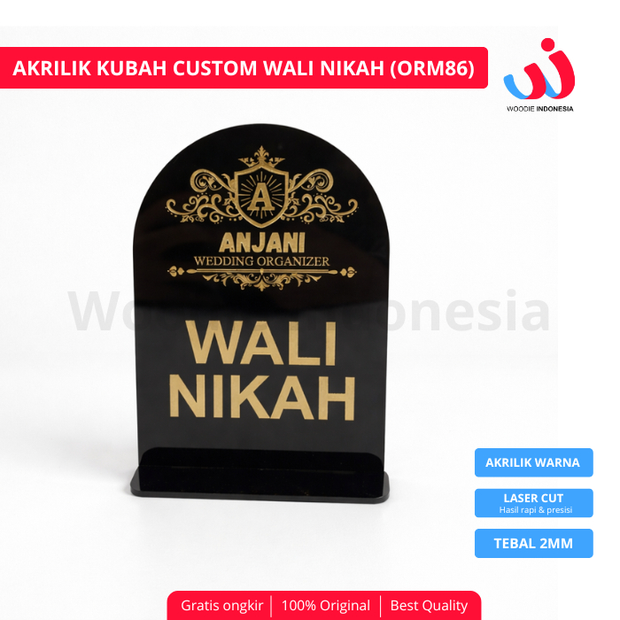 Akrilik Kubah Custom Saksi dan Wali Nikah Ketebalan 2mm