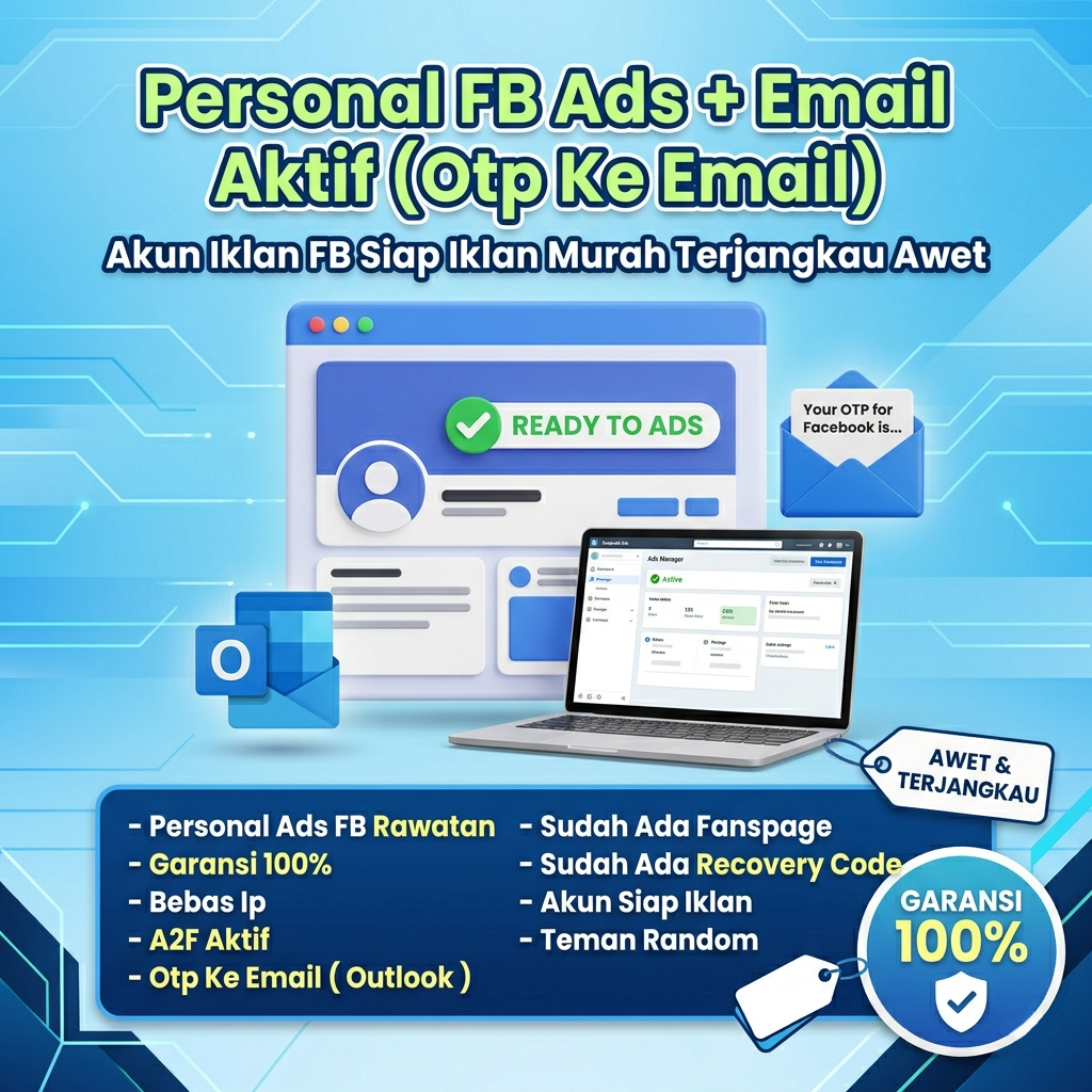 Personal FB Ads + Email Aktif ( Otp Ke Email ) Akun Iklan FB Siap Iklan Murah Terjangkau Awet