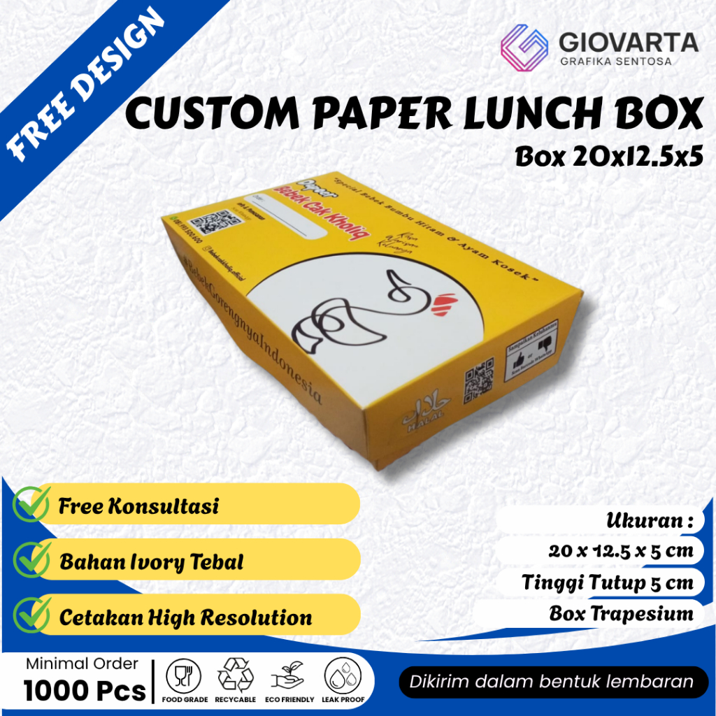 Paper Lunch Box L Bahan Ivory Food Grade / Lunch Box Ivory / Lunch Box Kertas / Lunch Box Paper / Pa