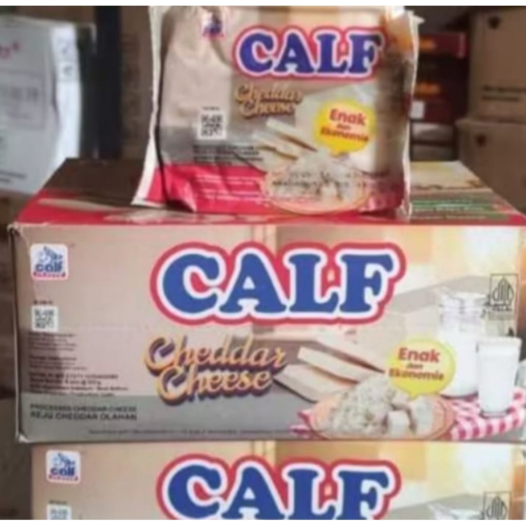 keju calf cheddar 1 box 8 pcs @pcs 200gr