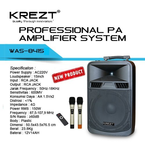 PORTABLE WIRELESS MEETING SPEAKER AMPLIFIER - SPEAKER AKTIF 15 INCH SUARA BESAR - BLUETOOTH BIG SOUN