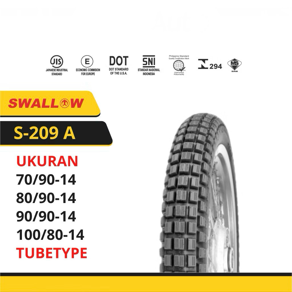 BAN LUAR RING 14 SWALLOW TRAIL S-209 SWALLOW TRAIL RING 14 70/90-14 80/90-14 90/90-14 100/80-14 ORIG