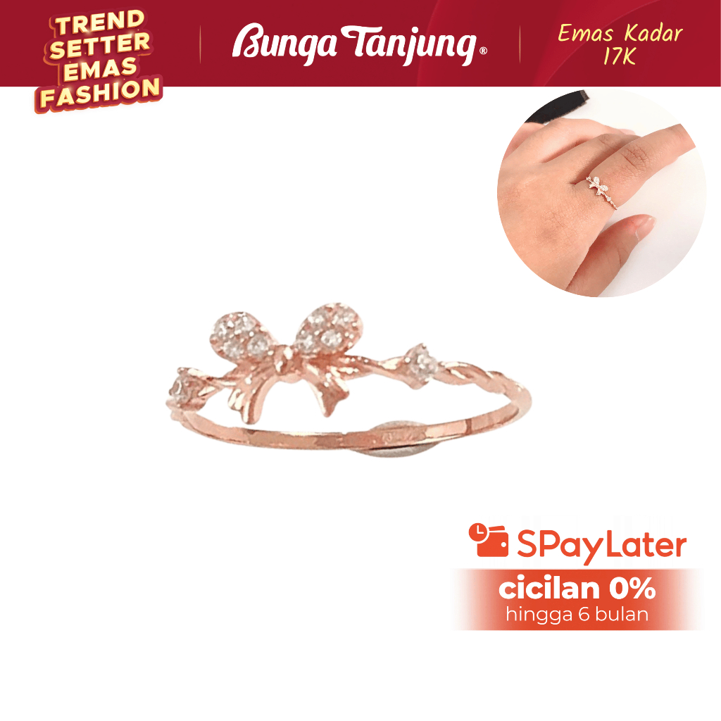 CINCIN UNTIR PITA BLINK - EMAS 17K - BUNGA TANJUNG GOLD