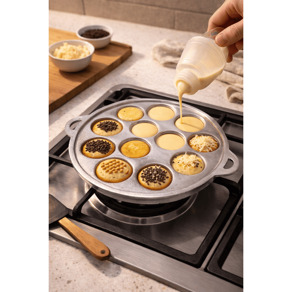 Cetakan Kue Cubit Loyang Kue Cubit Cetakan Telur Puyuh Ceplok Mini Congkel Bulat 12 Lubang Baroque