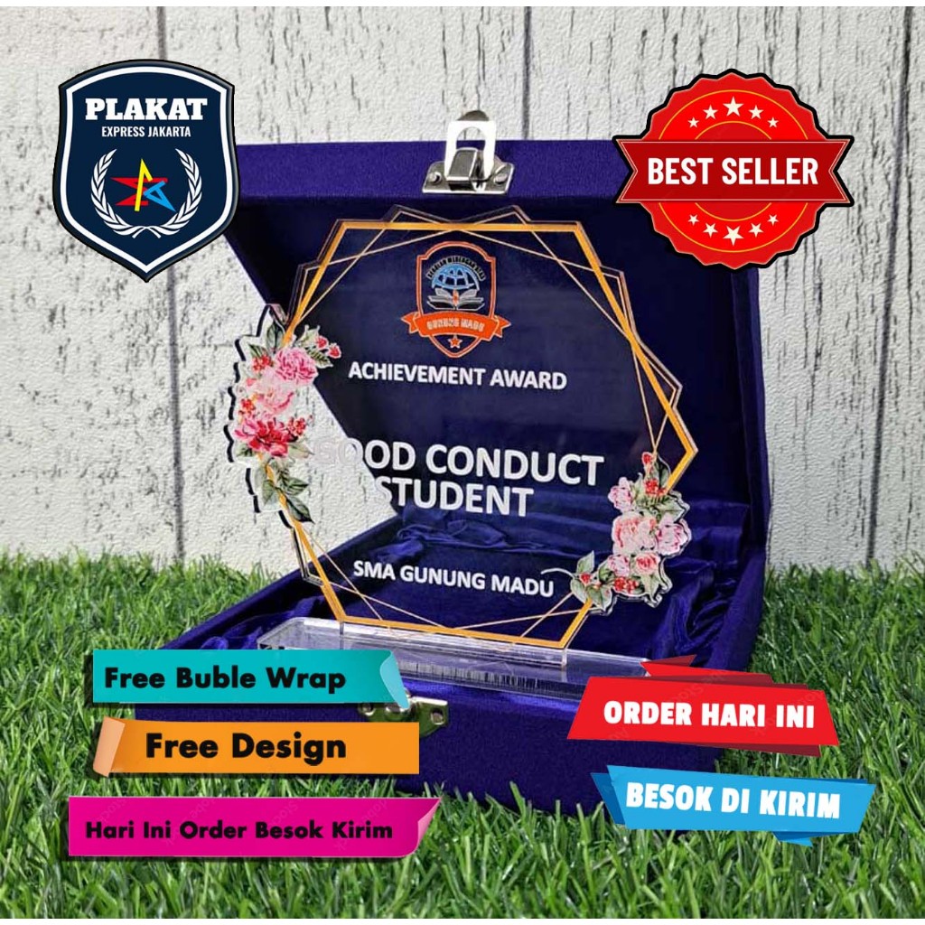Plakat Akrilik, Plakat Akrilik Custom, Plakat Murah, Penghargaan Magang